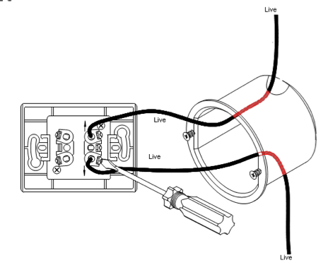 Décâblage de l'interrupteur avant câblage du micro-module variateur Z-Wave BeNext Built-in Dimmer