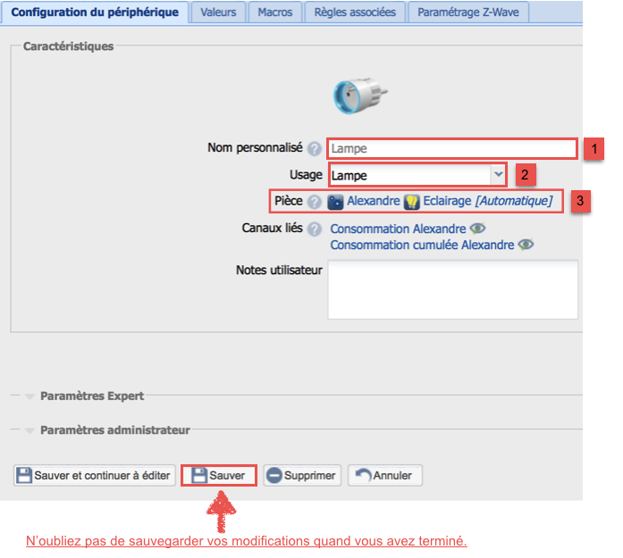 Configuration du module