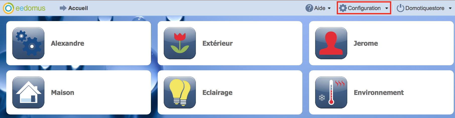 Page d'accueil eedomus