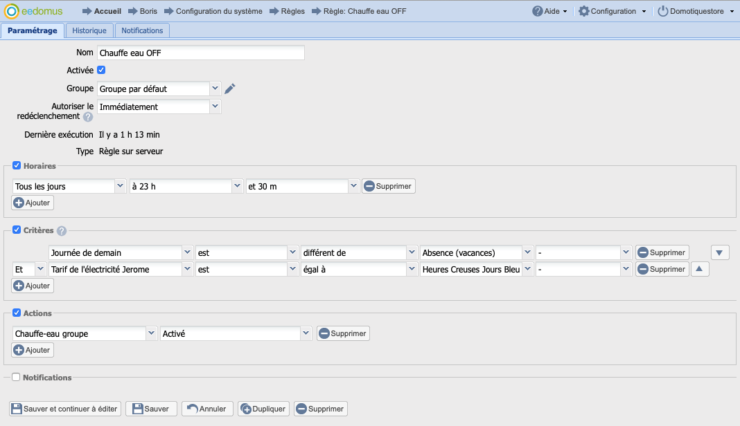 Le créateur de règles de la eedomus+