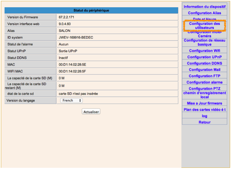Wanscam Configuration Eedomus