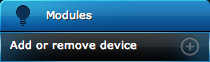 Bouton d'ajout/suppression de modules du Home Center Lite