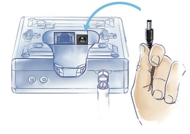 Connexion de l'alimentation au dessous du Home Center Lite