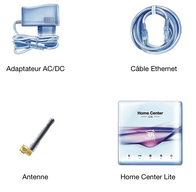 Contenu de la boîte du Home Center Lite de Fibaro