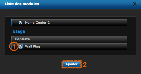 Liste des modules possibles à associer avec le module que l'on est en train de configurer