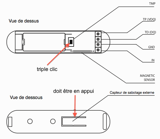 Vue de dessus et de dessous