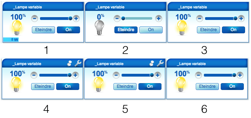Vera curseurs de réglage des couleurs