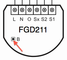 Bouton B sur micro-modules Fibaro