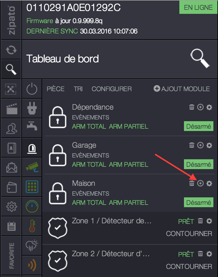 attribution 1 zone alarme zipabox