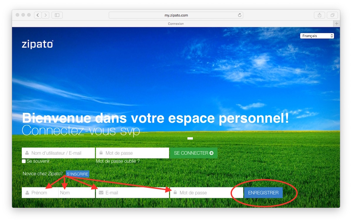 ZIPABOX - Création du compte My.Zipato