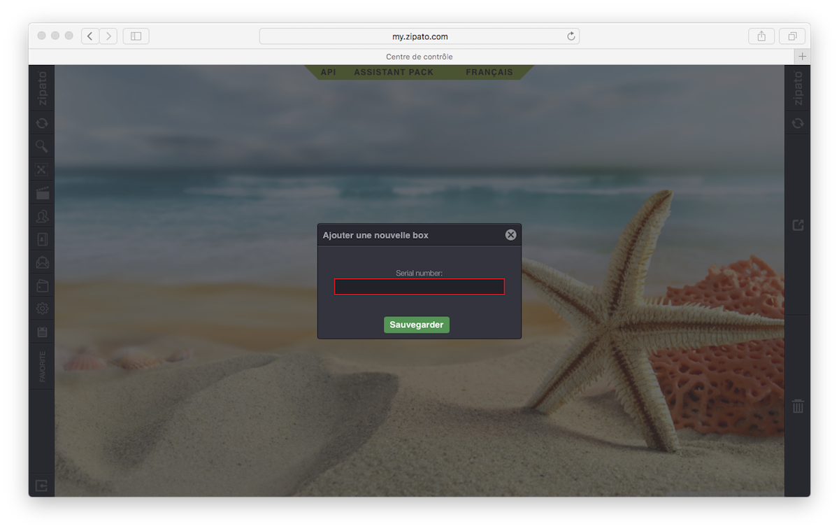 ZIPABOX - Enregistrement de la Zipabox