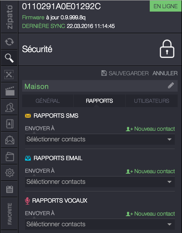 rapport alarme Zipabox